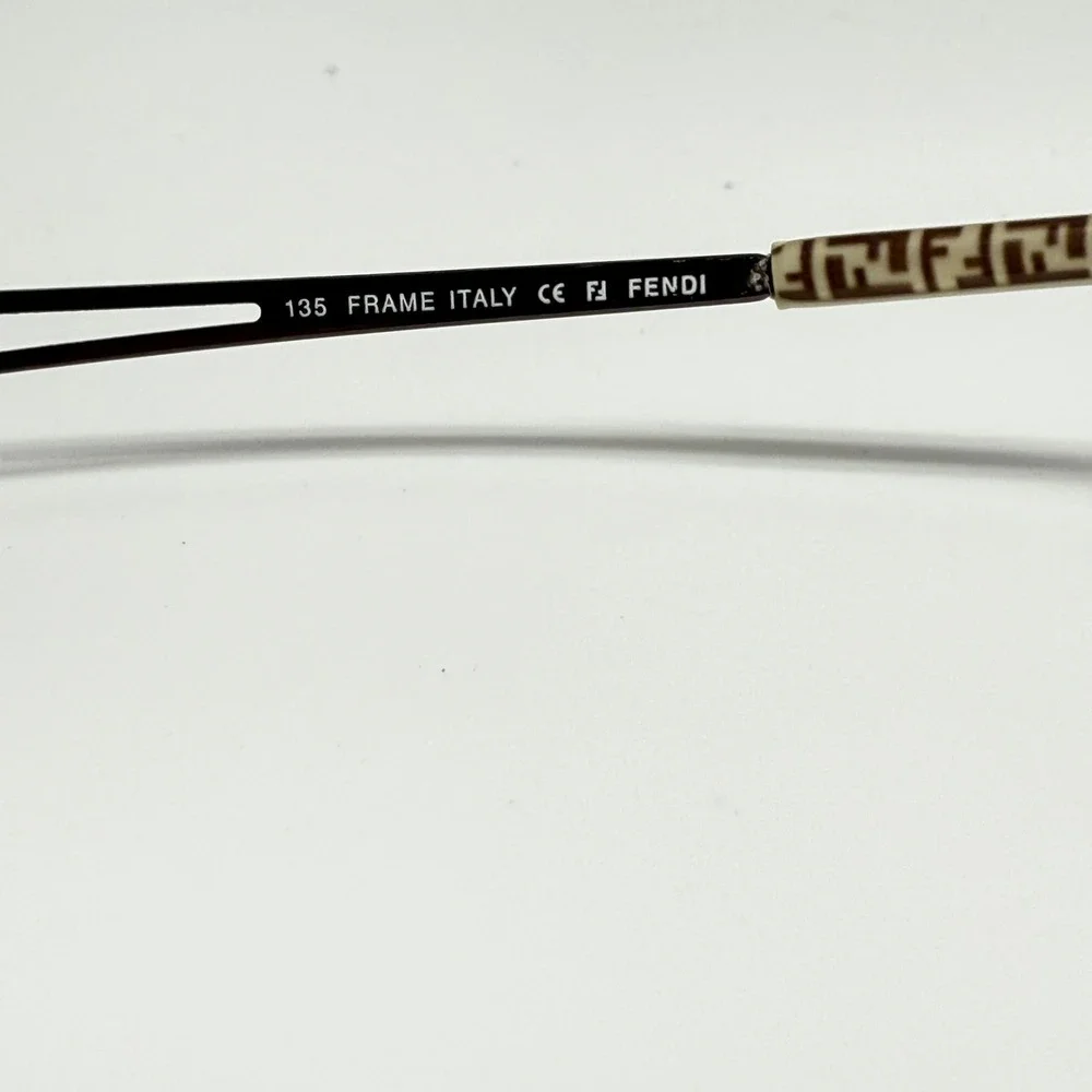 Fendi F615R Bronze Metal Semi Rimless Oval Eyeglasses Frames Italy 54-17-135